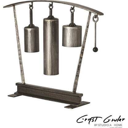 Three Tone Rail Sound Sculpture by Global Views in natural iron. Made from iron in a eclectic & global style.