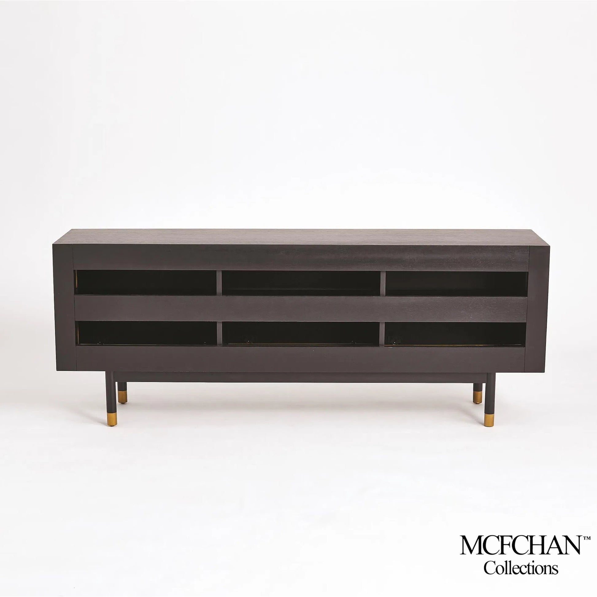 Ostara Media Cabinet by Global Views in acacia, oak. Made from beech, mdf, brass sabots, egg shell in a modern style.