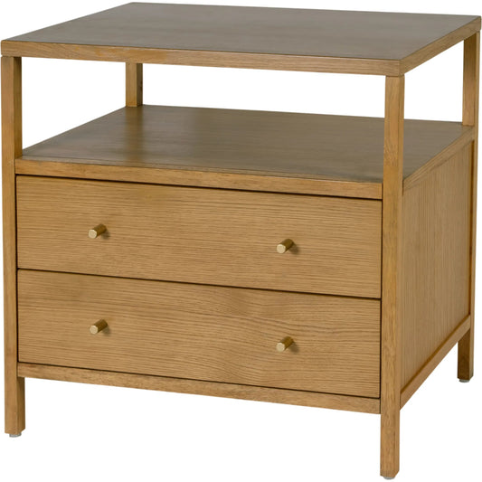 Mendel Nightstand by Butler Specialty Company. Made from white oak veneer, rubberwood, laminated veneer lumber, plywood in a traditional style.