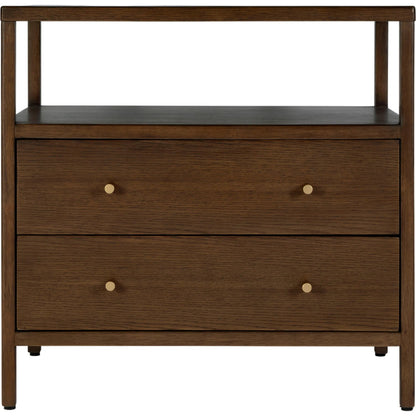 Mendel Nightstand by Butler Specialty Company in walnut. Made from white oak veneer, rubberwood, laminated veneer lumber, plywood in a traditional style.