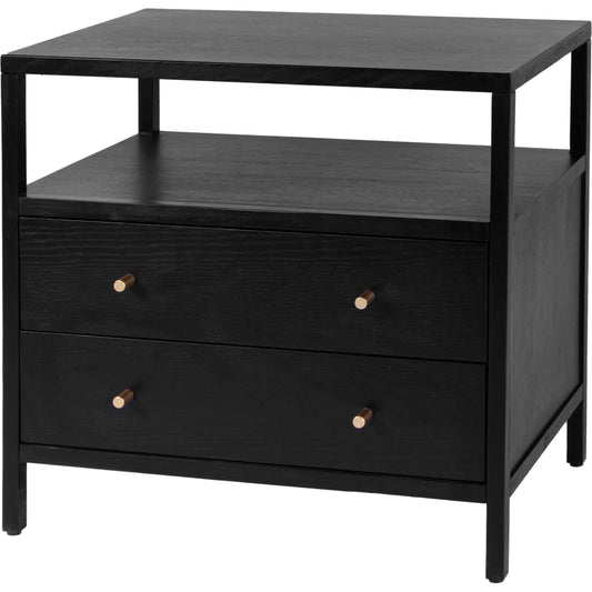 Mendel Nightstand by Butler Specialty Company. Made from white oak veneer, rubberwood, laminated veneer lumber, plywood in a traditional style.