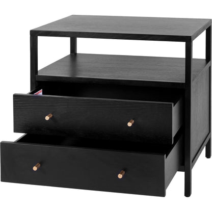 Mendel Nightstand by Butler Specialty Company. Made from white oak veneer, rubberwood, laminated veneer lumber, plywood in a traditional style.