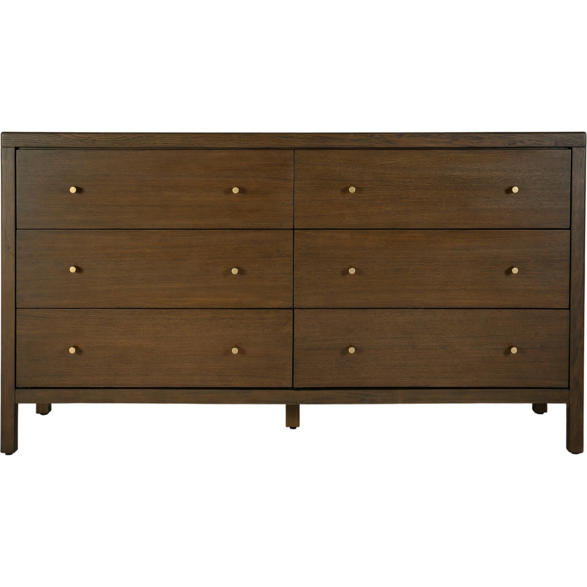 Mendel Dresser by Butler Specialty Company in walnut. Made from white oak veneer, rubberwood, laminated veneer lumber, plywood in a traditional style.