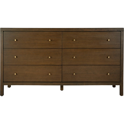 Mendel Dresser by Butler Specialty Company in walnut. Made from white oak veneer, rubberwood, laminated veneer lumber, plywood in a traditional style.