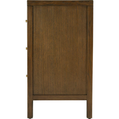 Mendel Dresser by Butler Specialty Company in walnut. Made from white oak veneer, rubberwood, laminated veneer lumber, plywood in a traditional style.