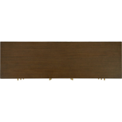 Mendel Dresser by Butler Specialty Company in walnut. Made from white oak veneer, rubberwood, laminated veneer lumber, plywood in a traditional style.