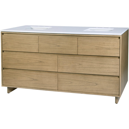 Halmstad Bathroom Vanity by Butler Specialty Company. Made from mdf, pine, mindi, plywood, quartz top, ceramic sink, veneer, composite wood in a transitional style.