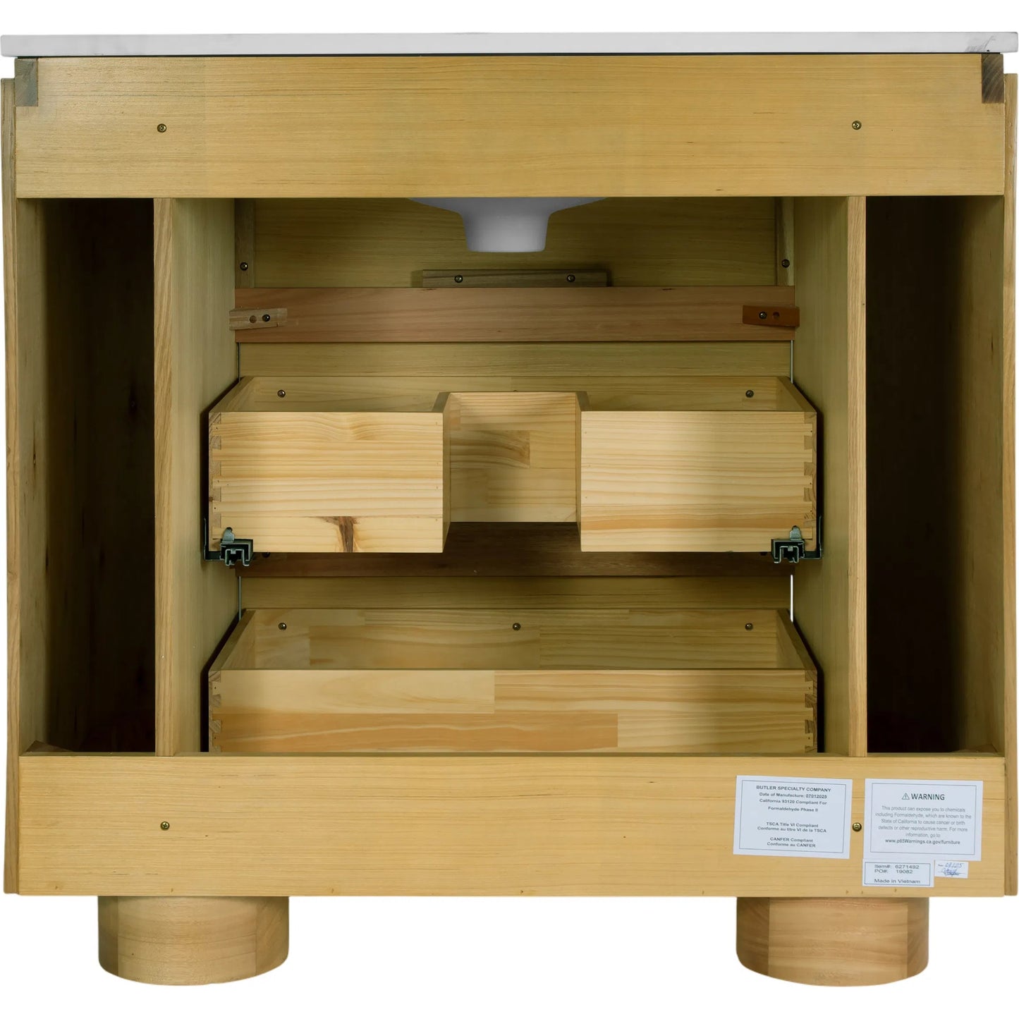 007 SI-2472681 | Additional Silo | Genoa Bathroom Vanity by Butler Specialty Company in light oak. Made from mdf, eucalyptus, pine, plywood, composite wood, quartz, ceramic in a transitional style.