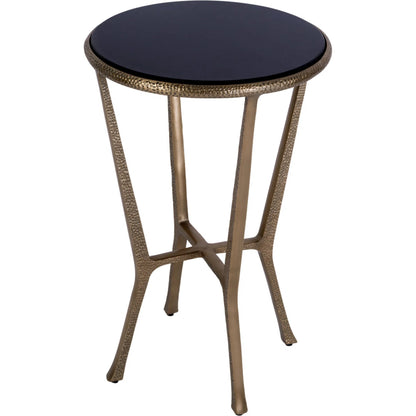 Ivy Side Table by Butler Specialty Company in black, antique gold and antique gold. Made from granite, aluminum, mdf in a unique style.