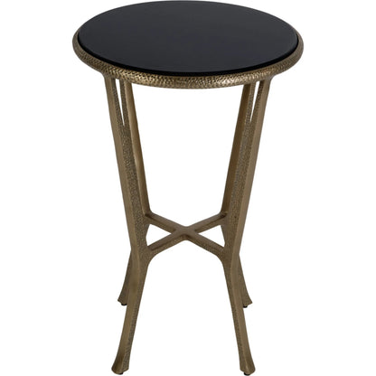 Ivy Side Table by Butler Specialty Company in black, antique gold and antique gold. Made from granite, aluminum, mdf in a unique style.