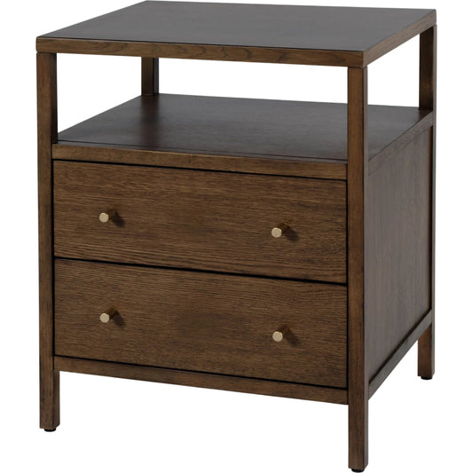 Mendel Nightstand by Butler Specialty Company. Made from white oak veneer, rubberwood, laminated veneer lumber, plywood in a traditional style.
