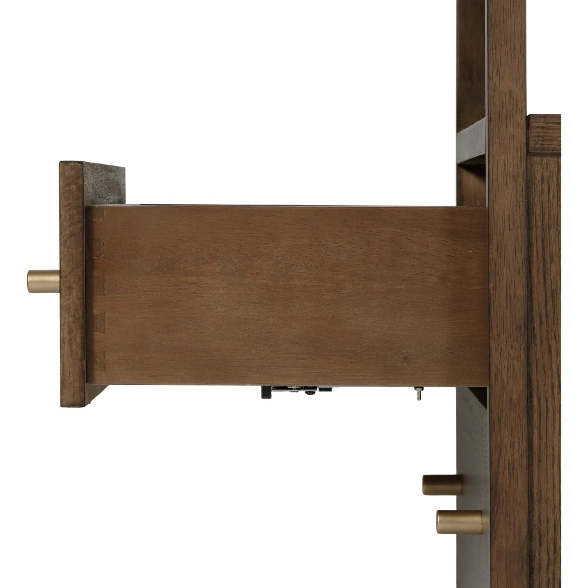 Mendel Nightstand by Butler Specialty Company. Made from white oak veneer, rubberwood, laminated veneer lumber, plywood in a traditional style.