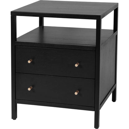 Mendel Nightstand by Butler Specialty Company. Made from white oak veneer, rubberwood, laminated veneer lumber, plywood in a traditional style.
