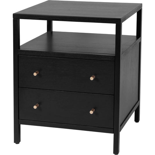 Mendel Nightstand by Butler Specialty Company. Made from white oak veneer, rubberwood, laminated veneer lumber, plywood in a traditional style.