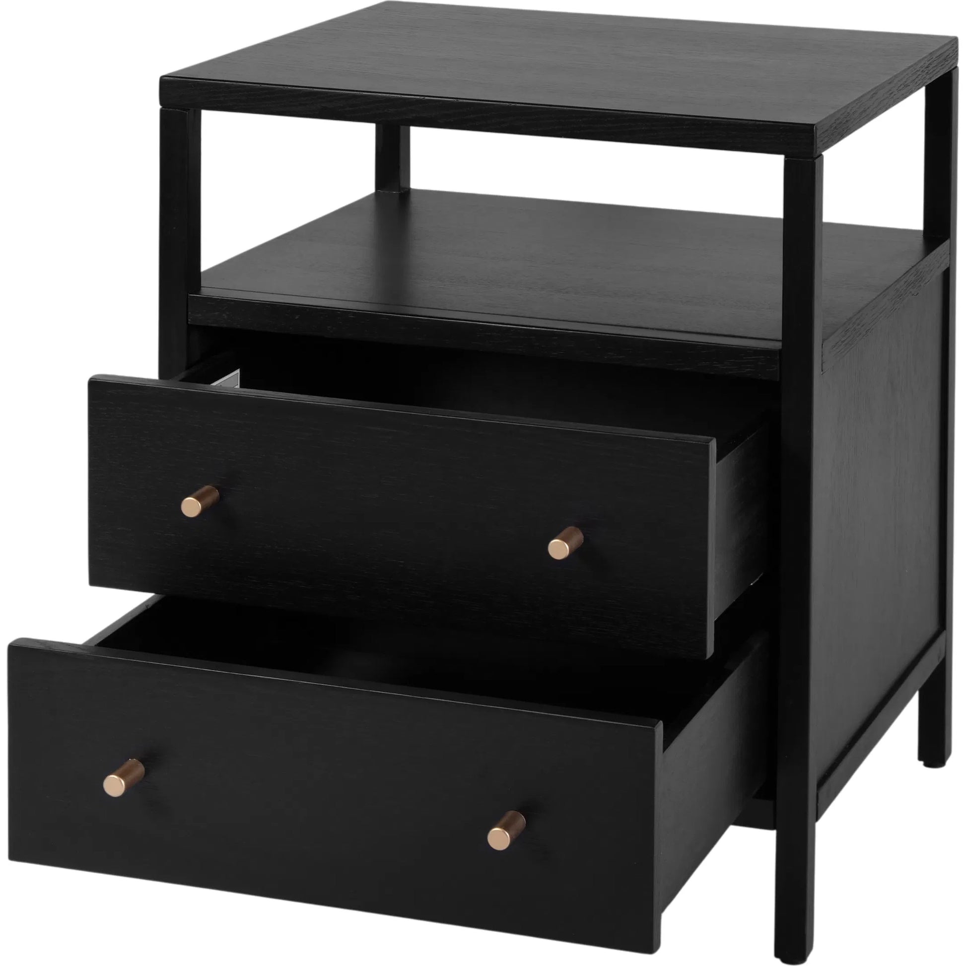 Mendel Nightstand by Butler Specialty Company. Made from white oak veneer, rubberwood, laminated veneer lumber, plywood in a traditional style.