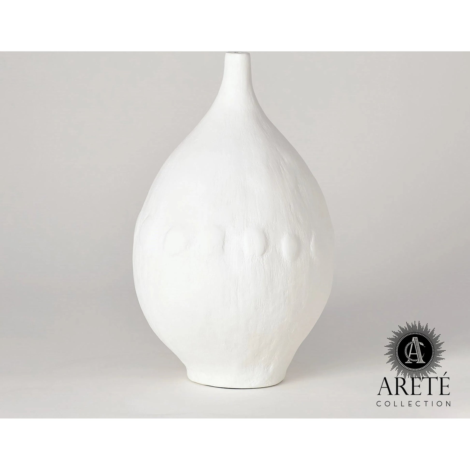 Modernist Chic Vase by Global Views in white. Made from plaster in a eclectic & global style.