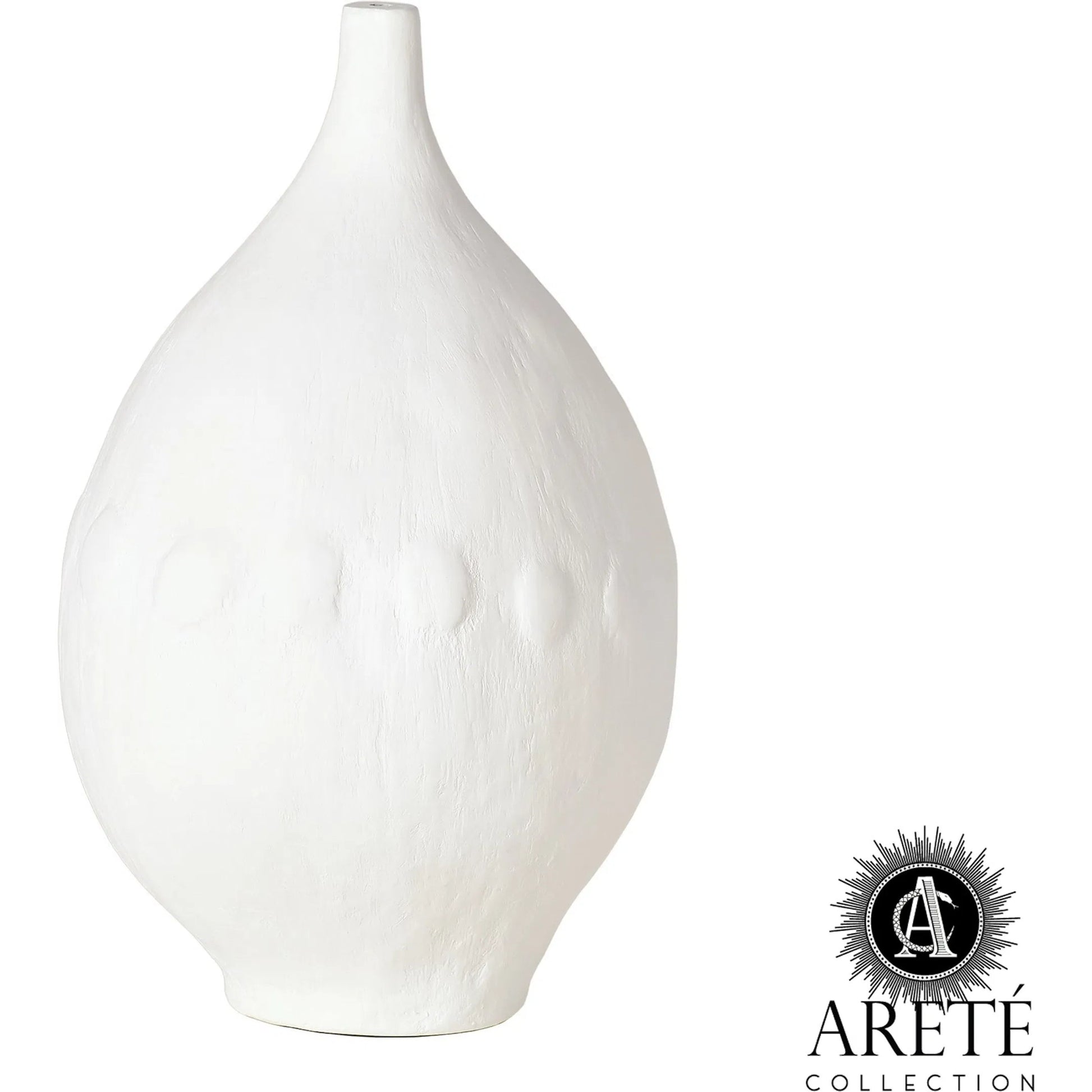 Modernist Chic Vase by Global Views in white. Made from plaster in a eclectic & global style.