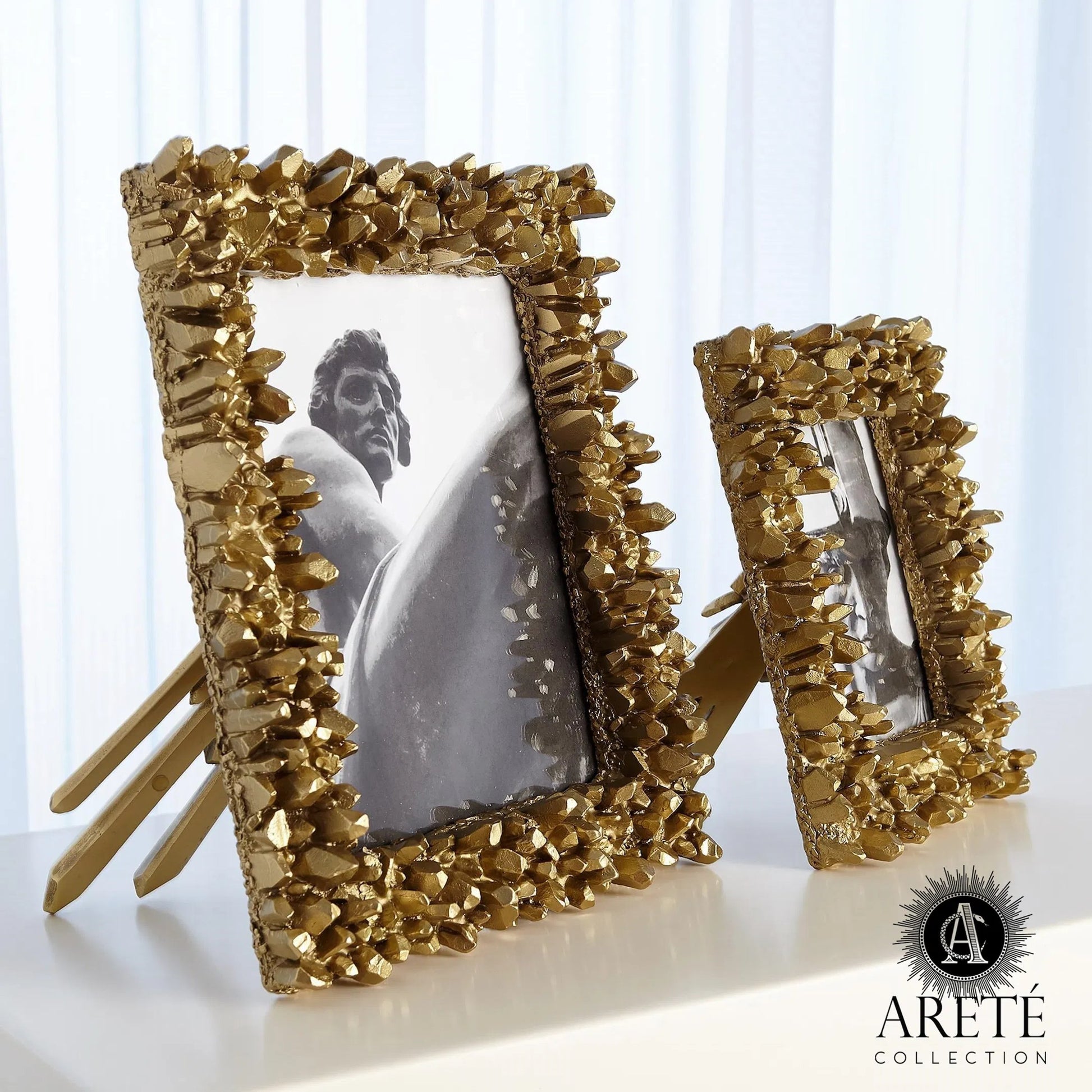 Facet Cluster Frame by Global Views. Made from brass, stainless steel, glass in a transitional style.