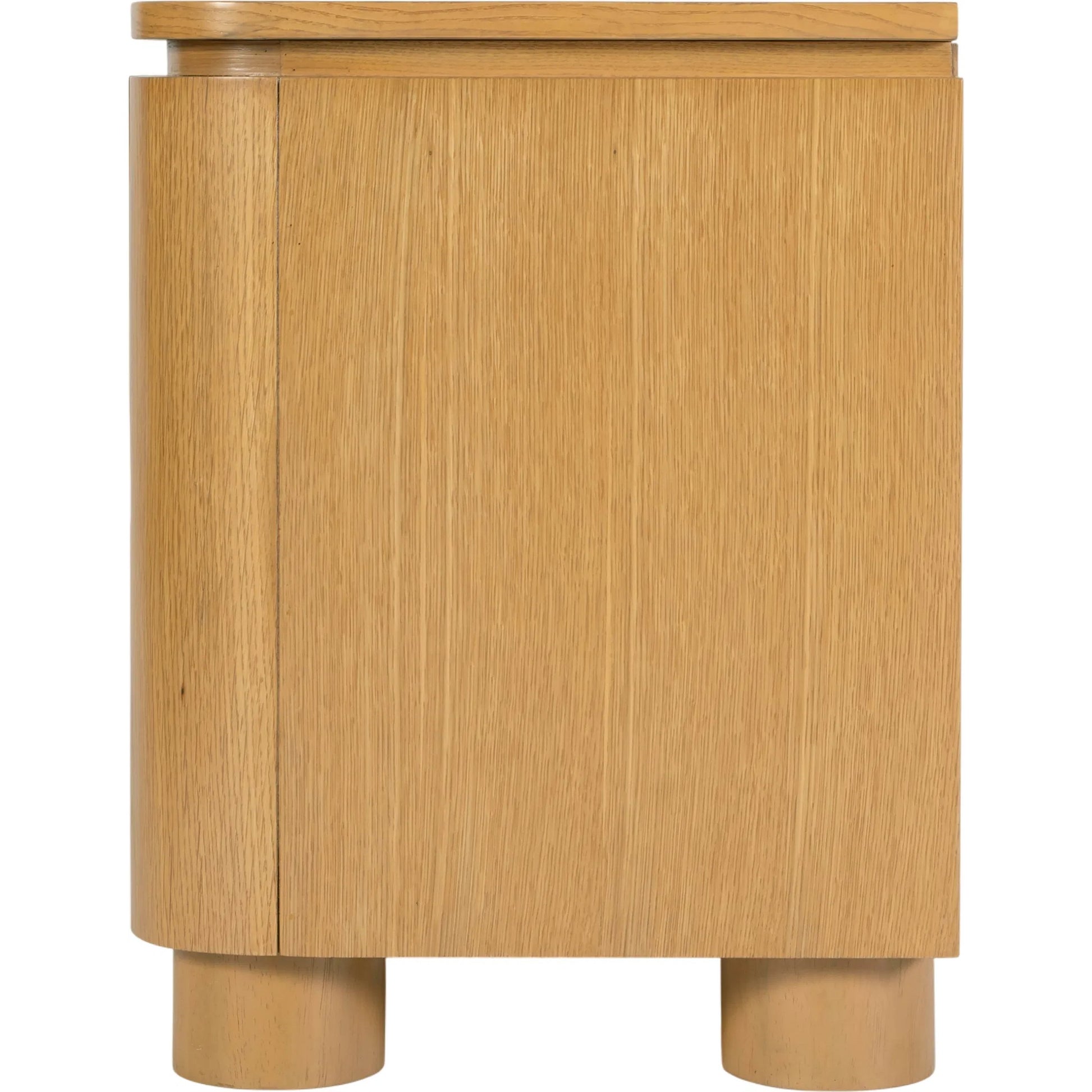 Genoa Nightstand by Butler Specialty Company in light oak. Made from white oak veneer, particle board, rubberwood, laminated veneer lumber, plywood, mdf in a transitional style.