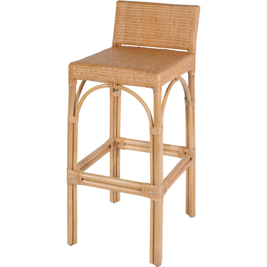 Serienna Bar Stool by Butler Specialty Company. Made from rattan, polyurethane synthetic rattan in a unique style.