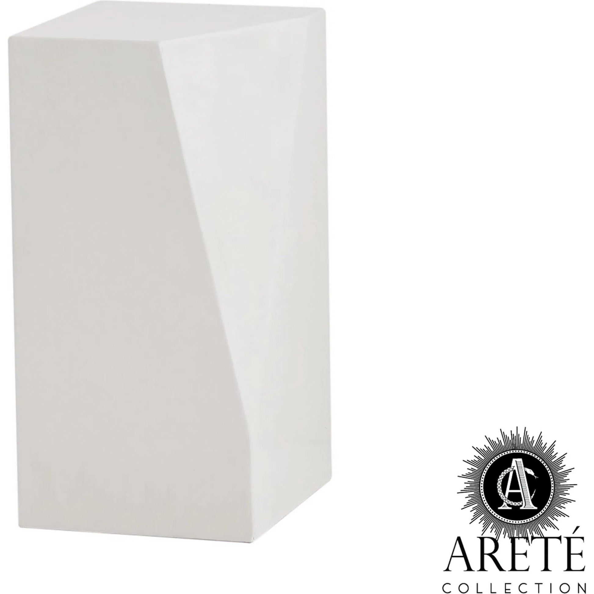 Facet Pedestal by Global Views in ivory. Made from unique in a modern style.