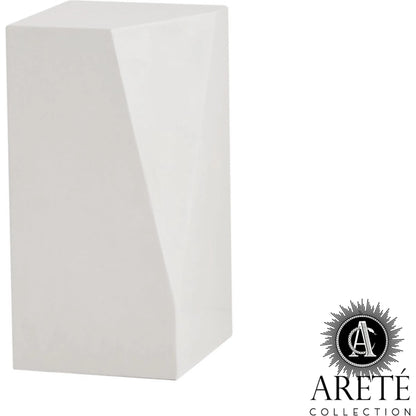 Facet Pedestal by Global Views in ivory. Made from unique in a modern style.