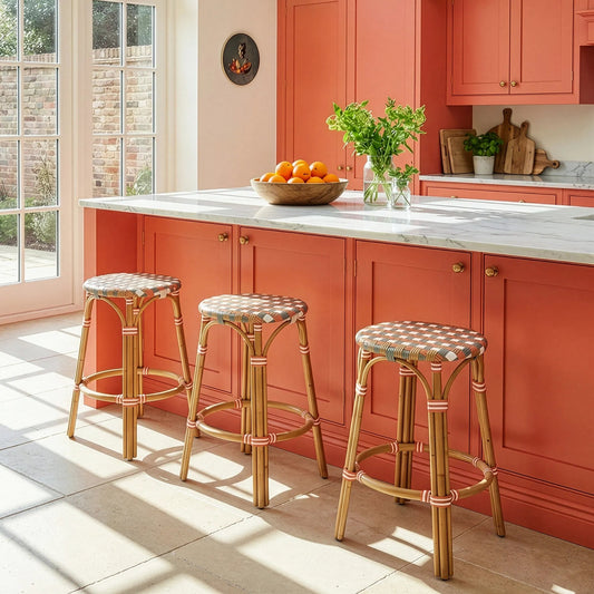 Ballito Counter Stool by Butler Specialty Company. Made from rattan, polyurethane synthetic rattan in a unique style.