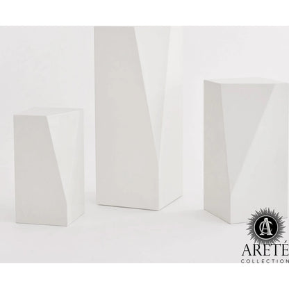 Facet Pedestal by Global Views in ivory. Made from unique in a modern style.