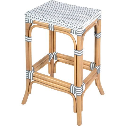 Laguna Counter Stool by Butler Specialty Company. Made from rattan, polyurethane synthetic rattan in a unique style.