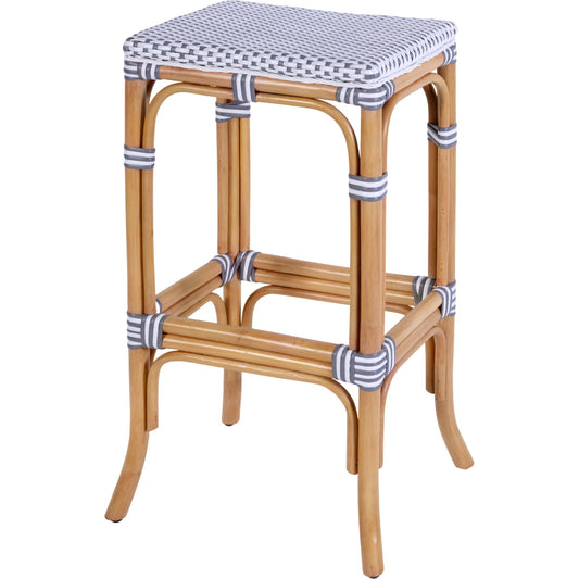 Laguna Bar Stool by Butler Specialty Company. Made from rattan, polyurethane synthetic rattan in a unique style.