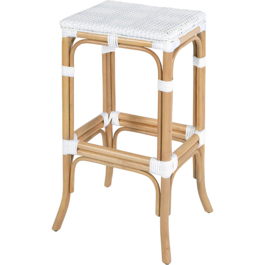 Laguna Bar Stool by Butler Specialty Company. Made from rattan, polyurethane synthetic rattan in a unique style.