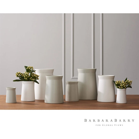 Soft Curve Vase by Global Views in white. Made from ceramic in a modern style.