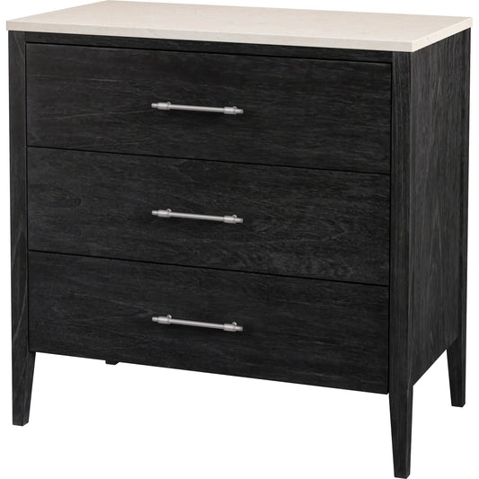 000 SI-2544405 | Primary Silo | Averly Chest of Drawers by Butler Specialty Company in black and washed black. Made from mindi wood, mindi veneer, mdf, marble in a unique style.