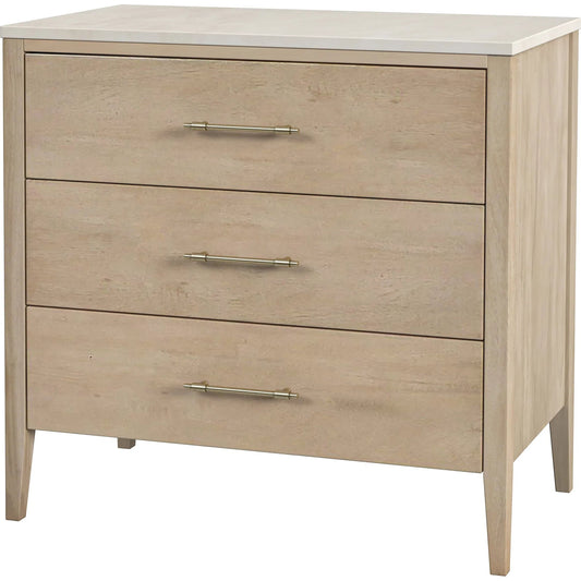 Averly Drawer Chest by Butler Specialty Company in light brown, light beige marble. Made from java wood, gamelina veneer, mdf, marble in a transitional style.