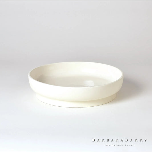 Encircle Low Bowl by Global Views in chalk. Made from ceramic in a coastal style.