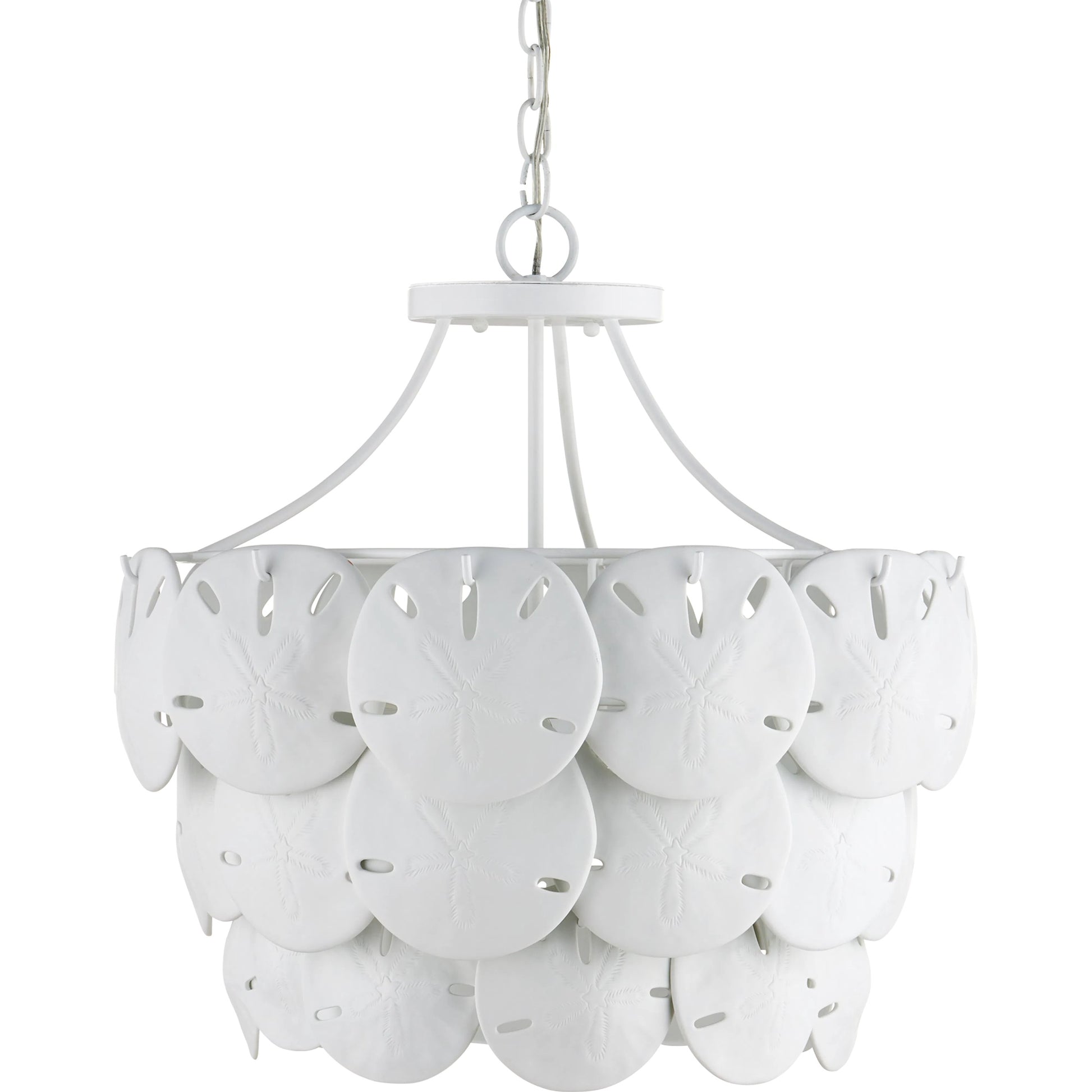 Tulum Chandelier by Currey and Company in white, sugar white. Made from bone china, wrought iron in a modern style.