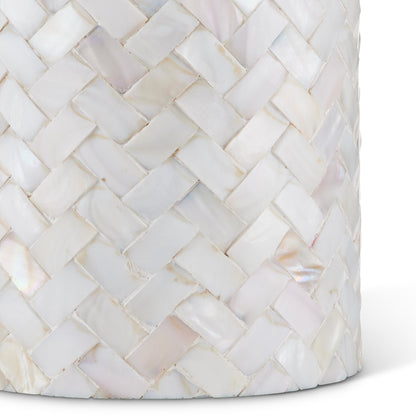 Meraki Mother-Of-Pearl Table Lamp by Currey and Company. Made from mother of pearl, engineered wood in a modern style.