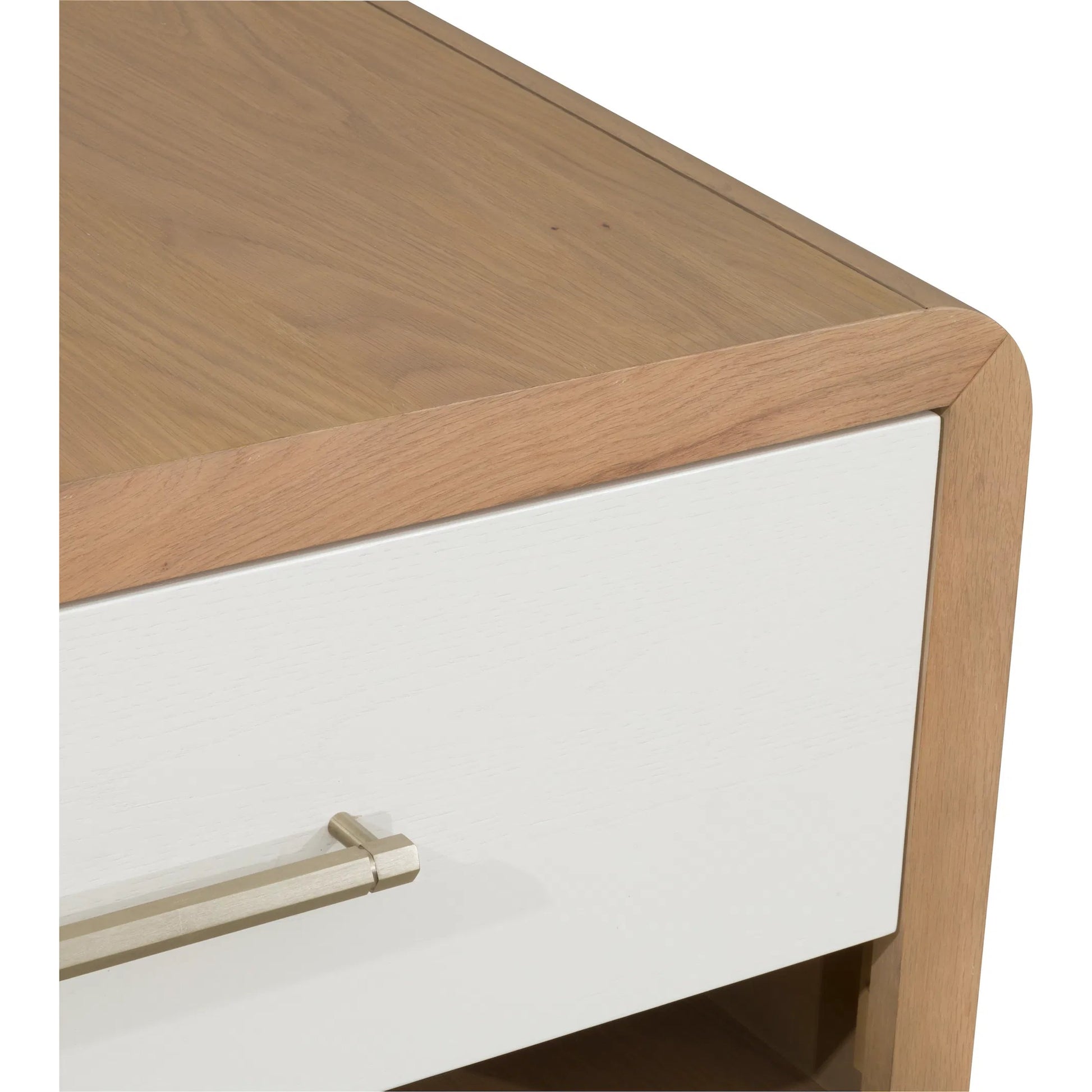 Libby Langdon 2 Drawer Brentwood Nightstand by Fairfield Chair in tan and wheaton. Made from red oak solids, veneers in a unique style.