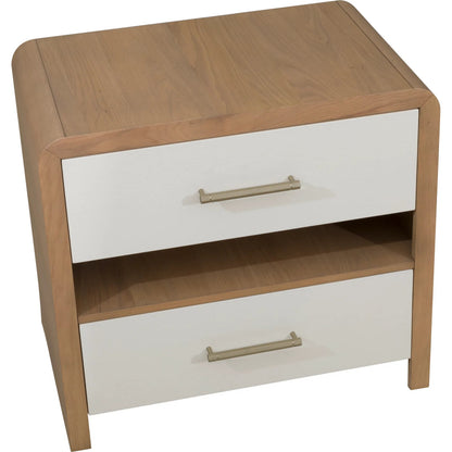 Libby Langdon 2 Drawer Brentwood Nightstand by Fairfield Chair in tan and wheaton. Made from red oak solids, veneers in a unique style.
