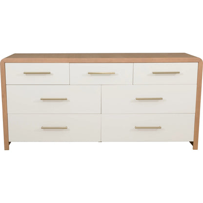 Libby Langdon Brentwood 7-Drawer Dresser by Fairfield Chair in tan and wheaton. Made from red oak solids, veneers in a unique style.