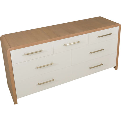 Libby Langdon Brentwood 7-Drawer Dresser by Fairfield Chair in tan and wheaton. Made from red oak solids, veneers in a unique style.