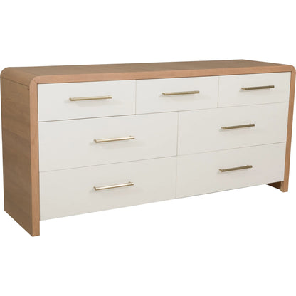 Libby Langdon Brentwood 7-Drawer Dresser by Fairfield Chair in tan and wheaton. Made from red oak solids, veneers in a unique style.