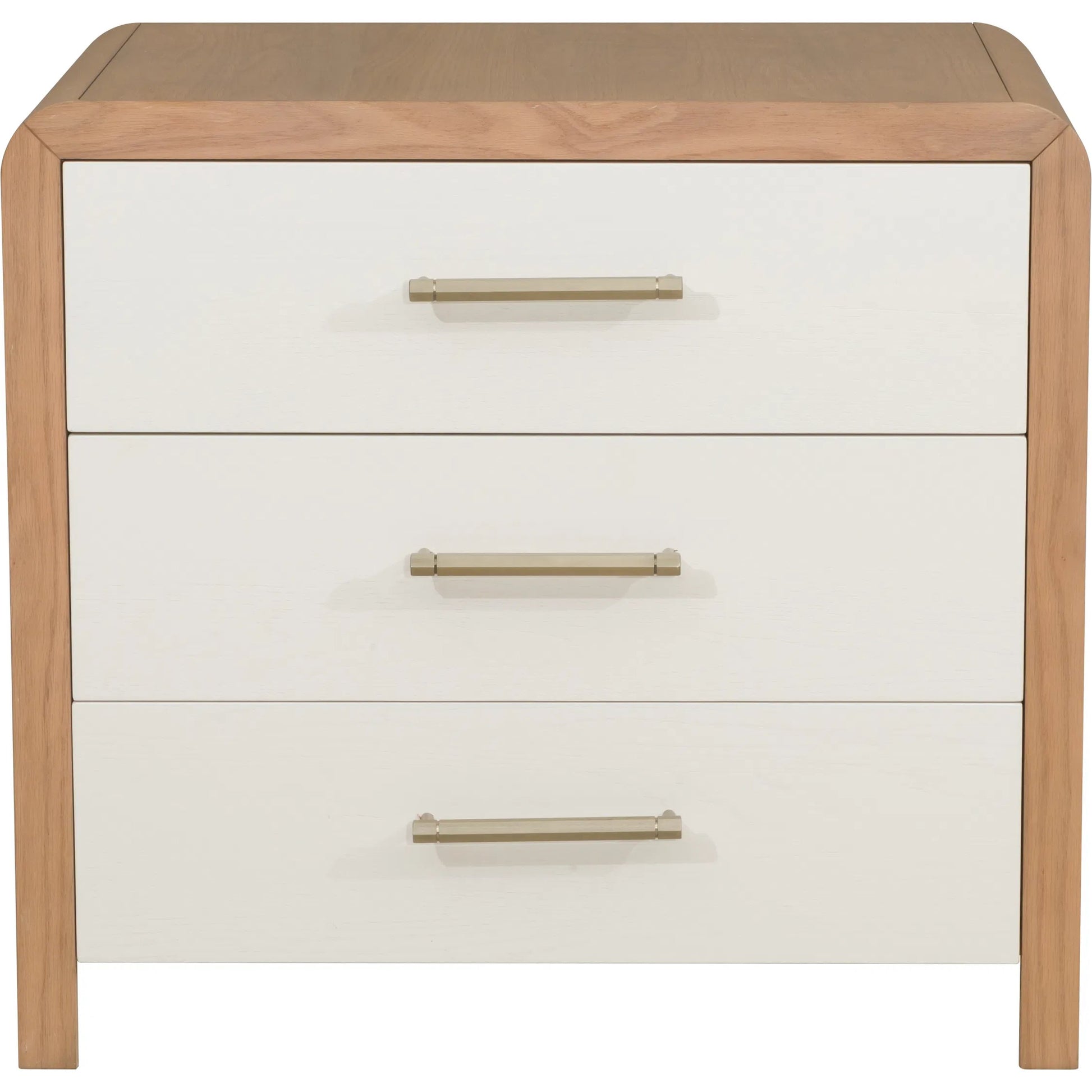 Libby Langdon Brentwood Nightstand by Fairfield Chair in tan and wheaton. Made from red oak solids, veneers in a unique style.