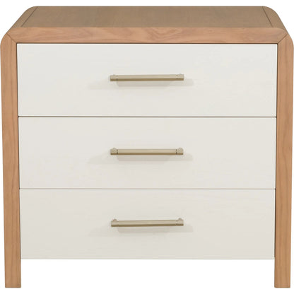 Libby Langdon Brentwood Nightstand by Fairfield Chair in tan and wheaton. Made from red oak solids, veneers in a unique style.