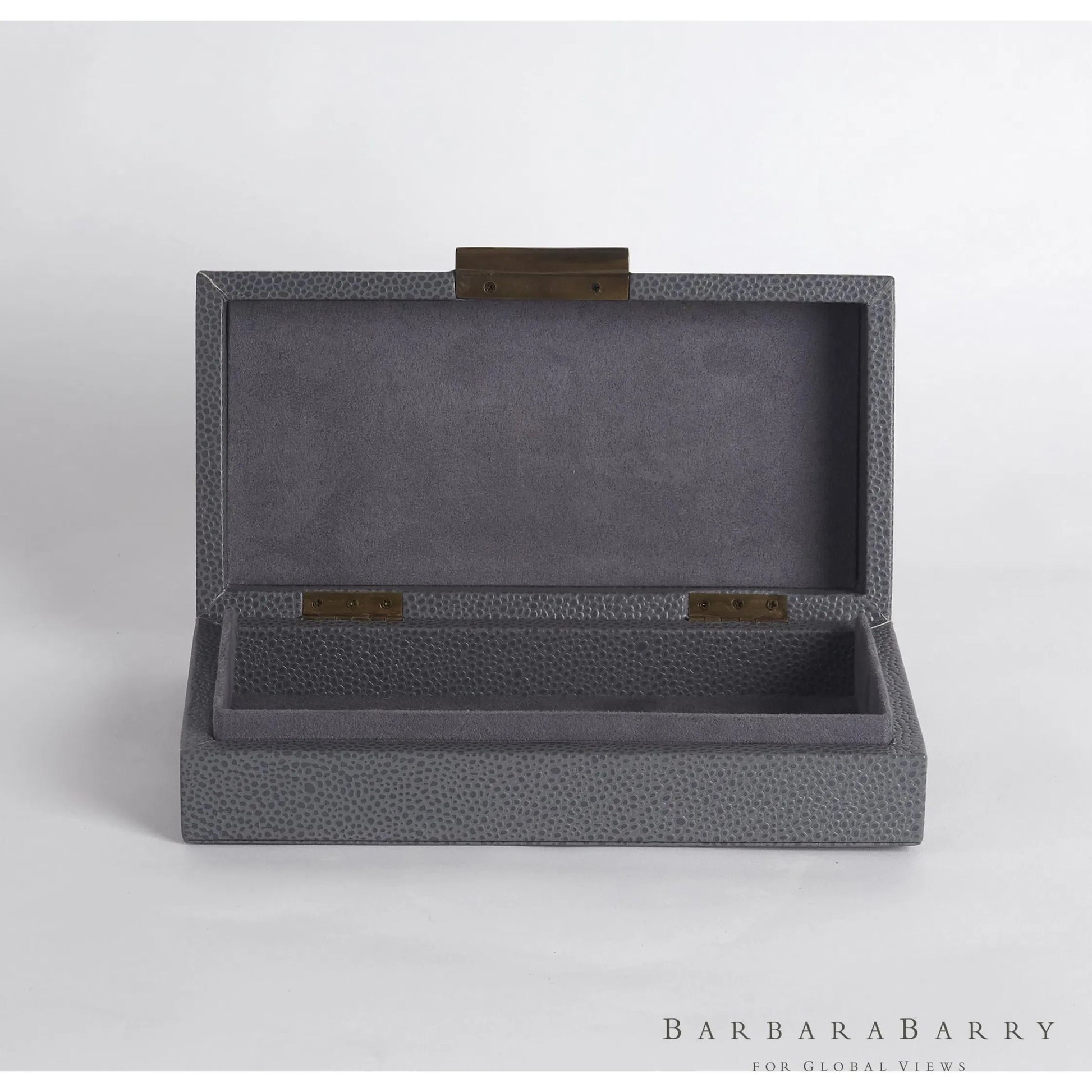 Alpen Box by Global Views. Made from mdf, leather, polyester suede in a transitional style.
