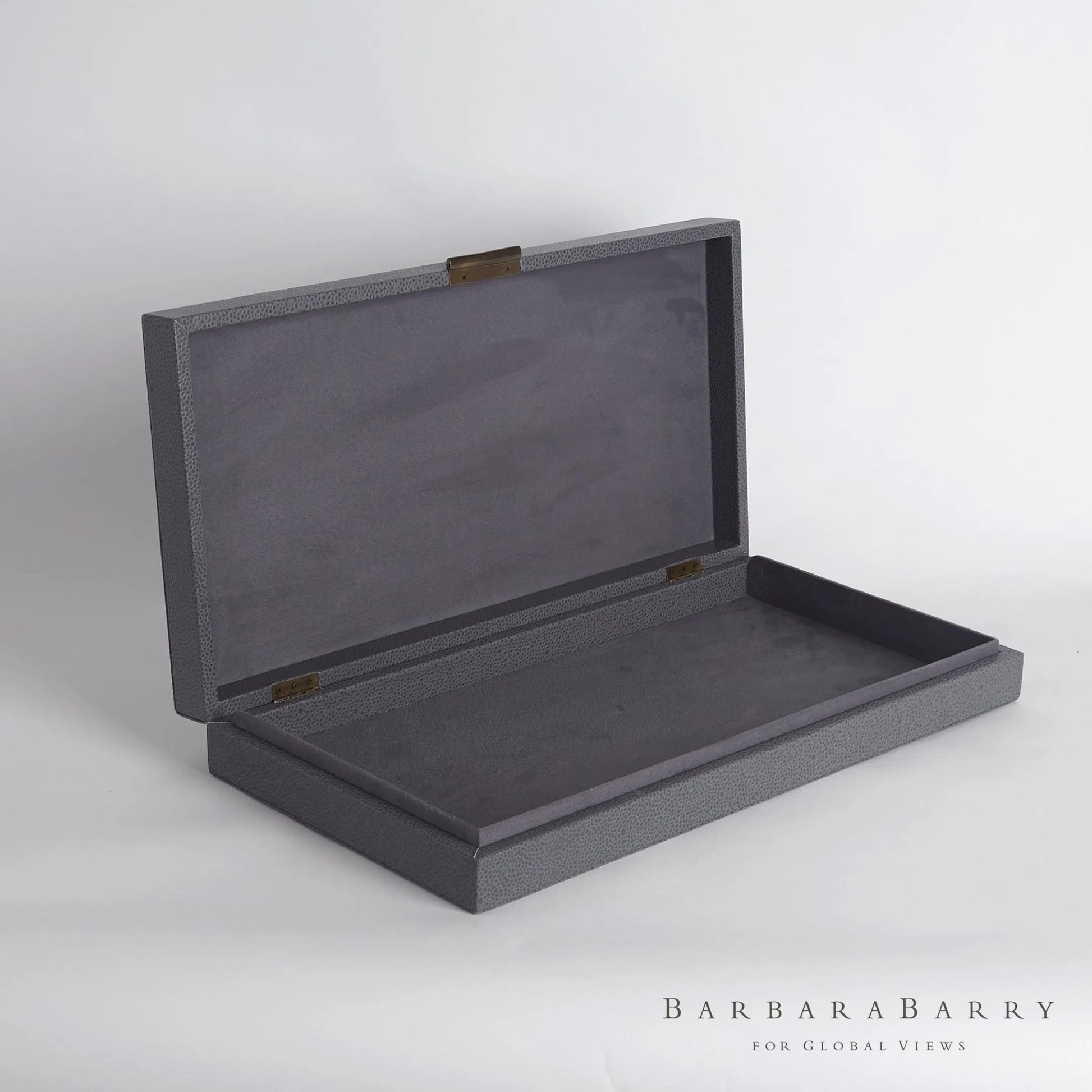 Alpen Box by Global Views. Made from mdf, leather, polyester suede in a transitional style.