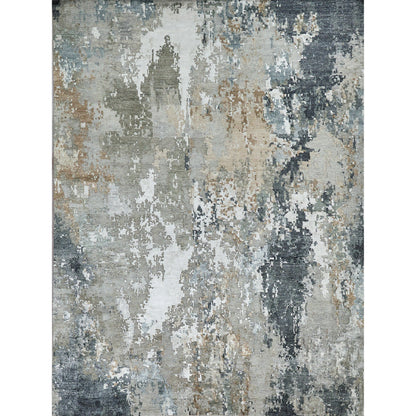 Cosmo 6312 Rug by Exquisite Rugs in silver, beige, blue. Made from new zealand wool, bamboo silk in a unique style.