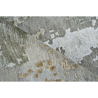 Cosmo 6312 Rug by Exquisite Rugs in silver, beige, blue. Made from new zealand wool, bamboo silk in a unique style.