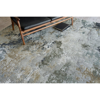 Cosmo 6312 Rug by Exquisite Rugs in silver, beige, blue. Made from new zealand wool, bamboo silk in a unique style.