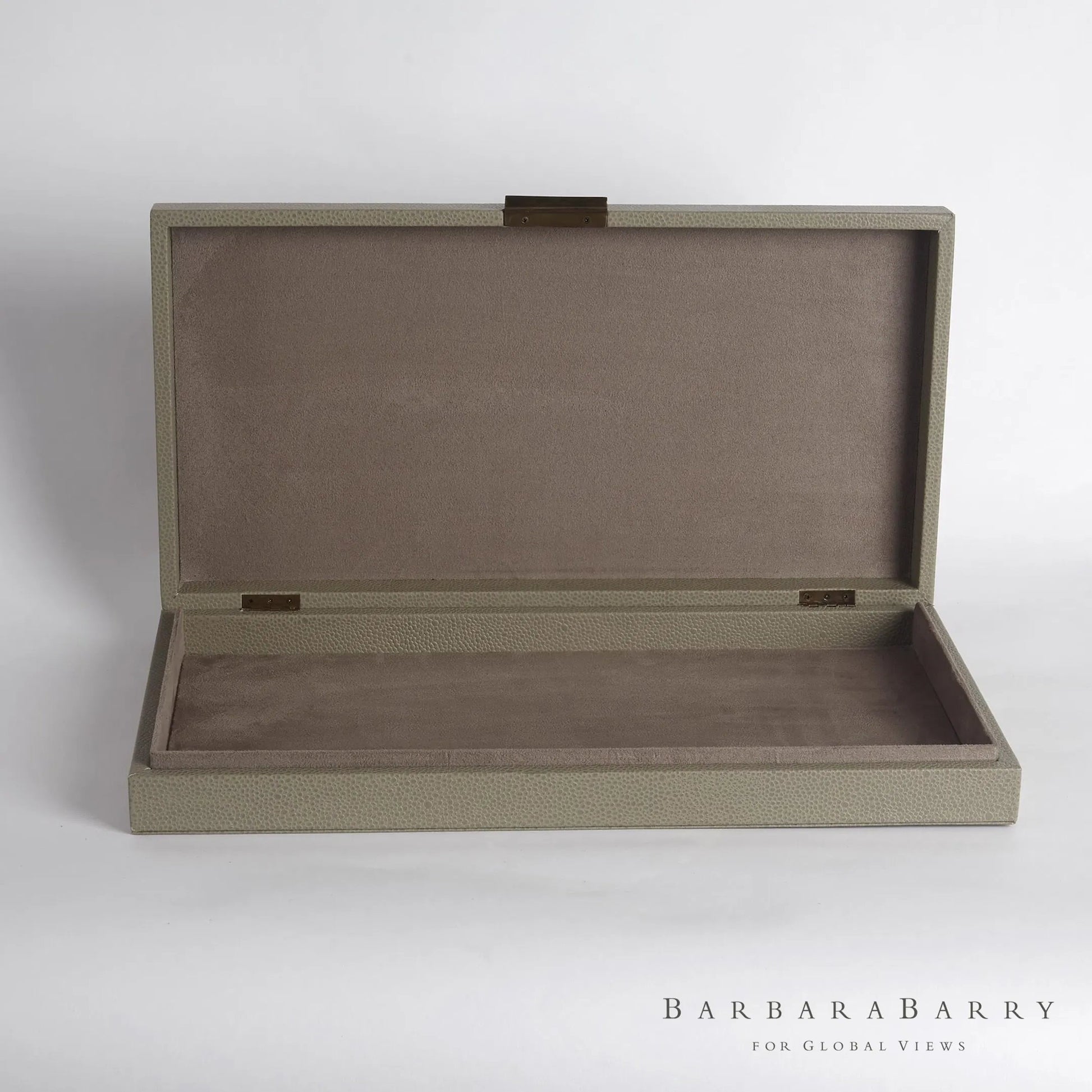 Alpen Box by Global Views. Made from mdf, leather, polyester suede in a transitional style.